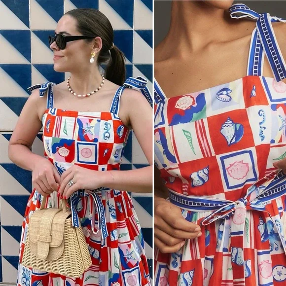 Hunter Bell Quincy Dress Sea Tiles Maxi – Size 2 NWT - Picture 5 of 17